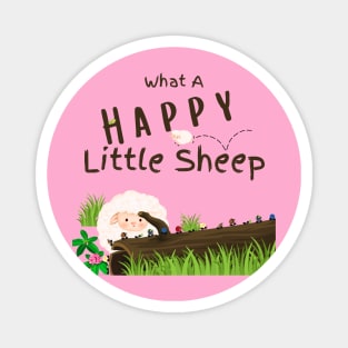 What A Happy Little Sheep | Fluffy Magnet